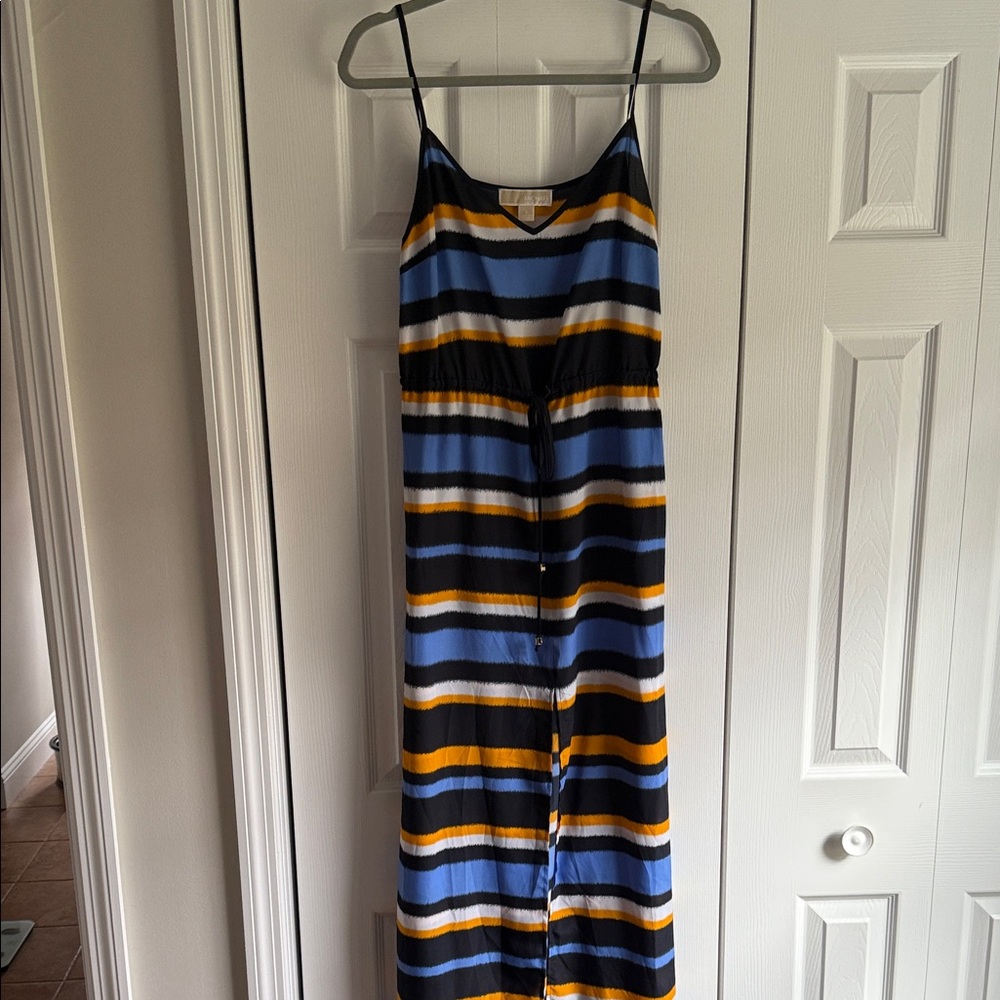 Michael Kors Black, White, and Yellow Striped Dress